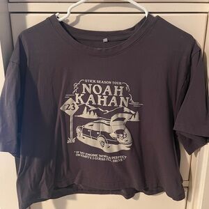 Noah Kahan Stick Season Tour Dark Gray Crop Top